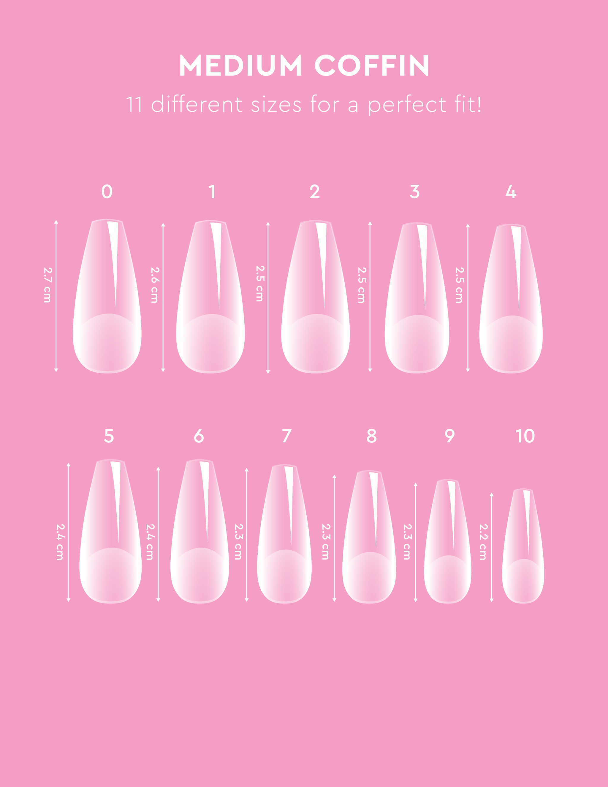 Soft Gel Tips - Medium Coffin