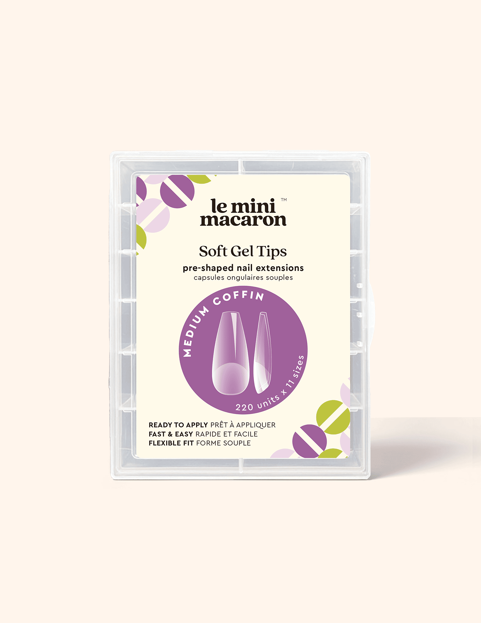 Soft Gel Tips - Medium Coffin