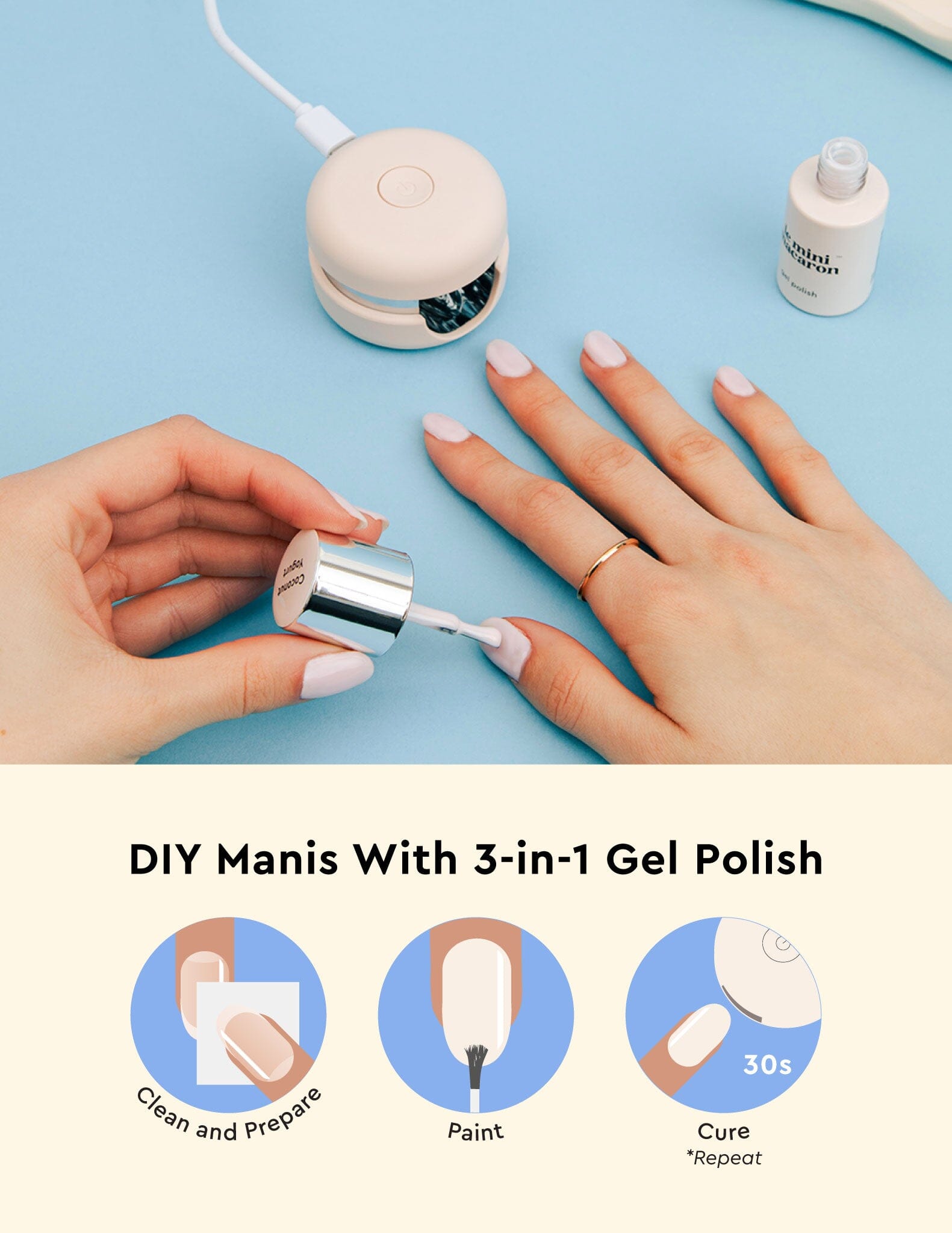 Coconut Yogurt - Gel Manicure Kit - Le Mini Macaron