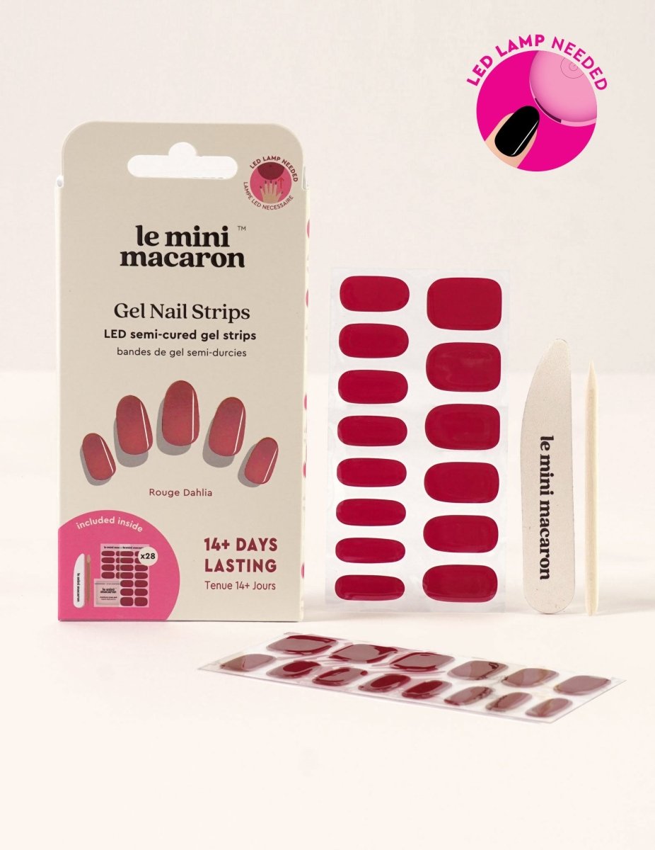 Gel Nail Strips - Rouge Dahlia - Le Mini Macaron Europe