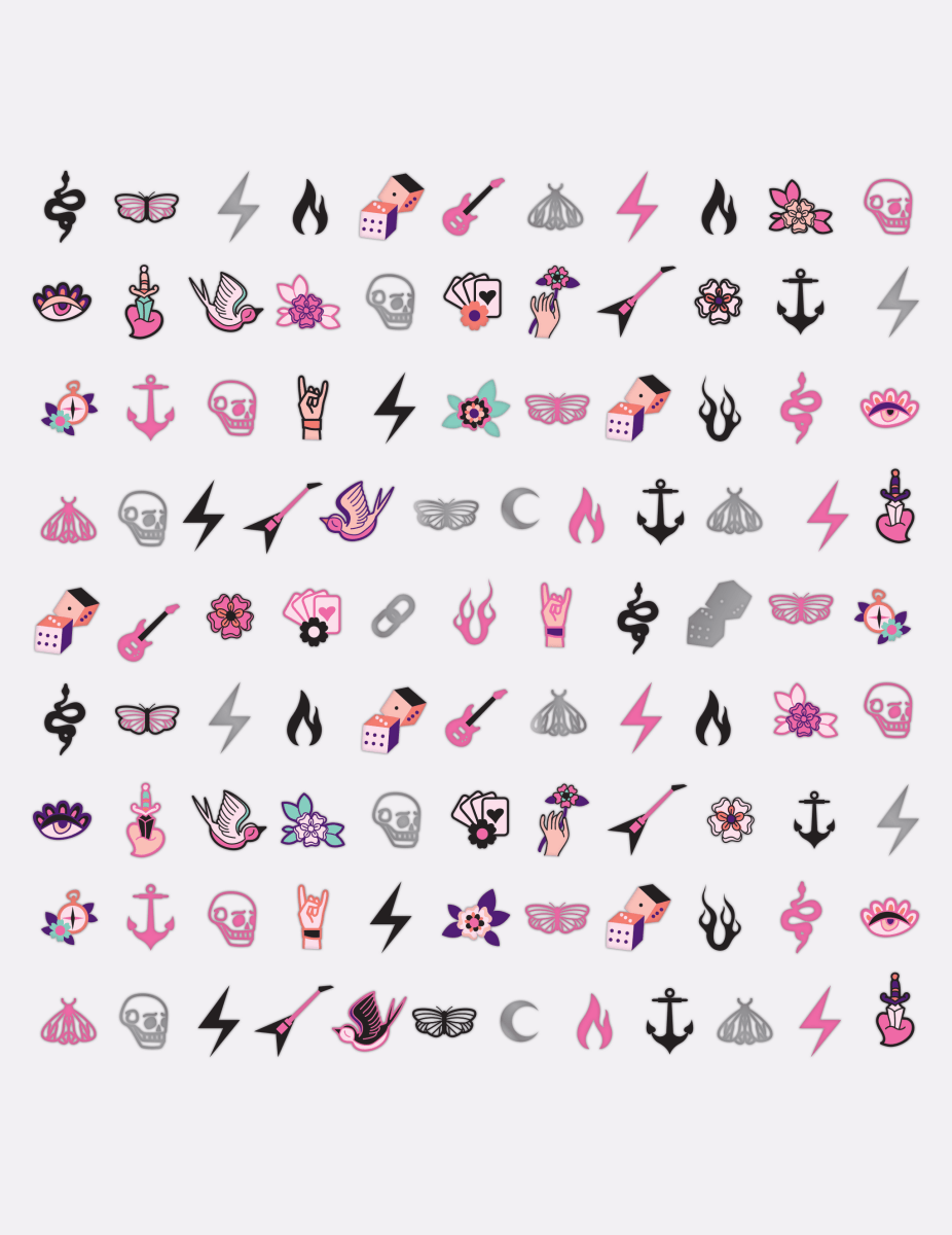 Gothic Girl - Mini Nail Stickers - Stickers