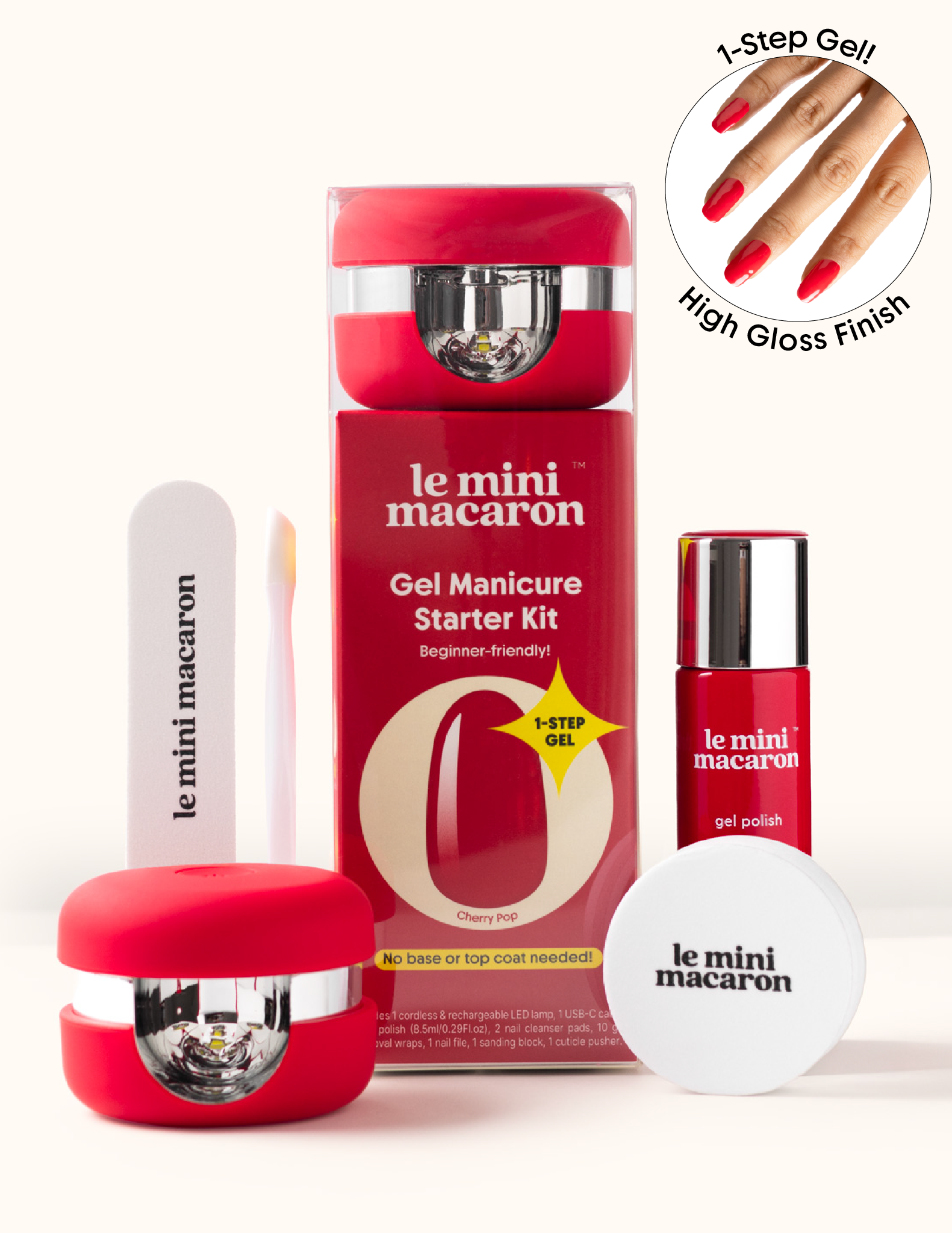 Cherry Pop - Kit de Manicura Semipermanente Inalámbrico