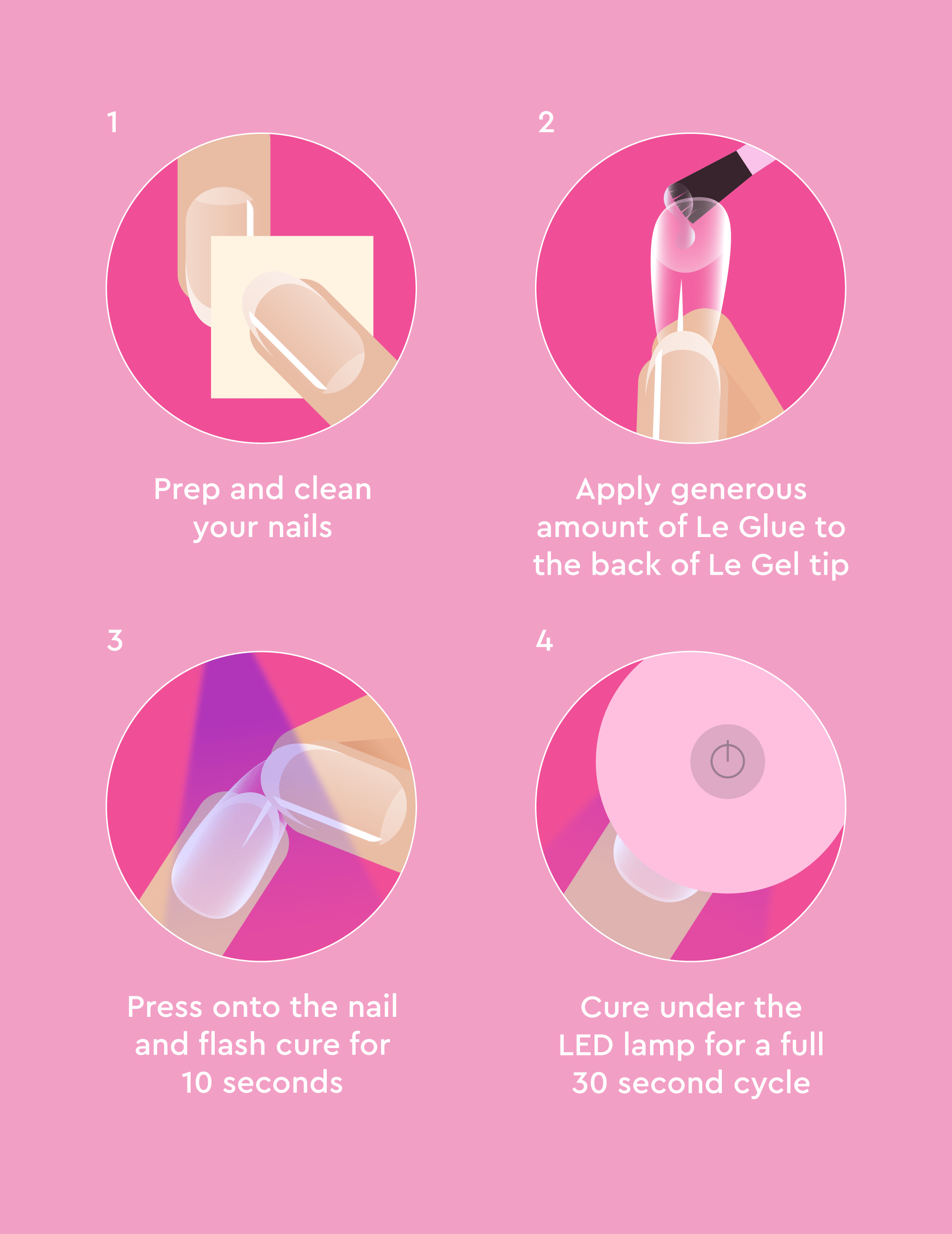 Lilac Blossom Kit + Le Gel tips + Glue + Lamp Extension Bundle - Le Mini Macaron