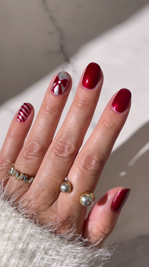Glam Xmas Nail Art