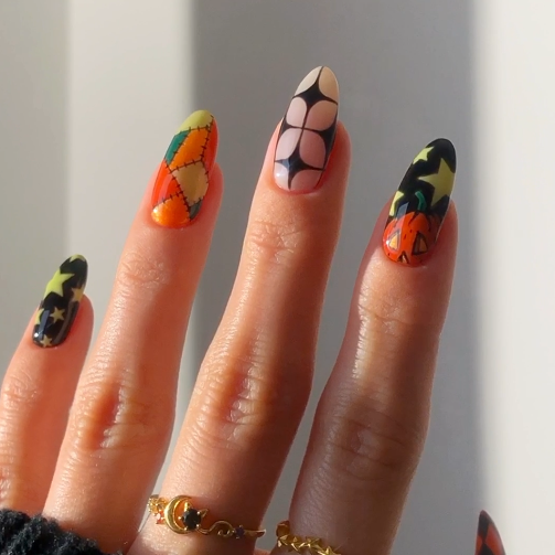 Retro Pumpkin Mani