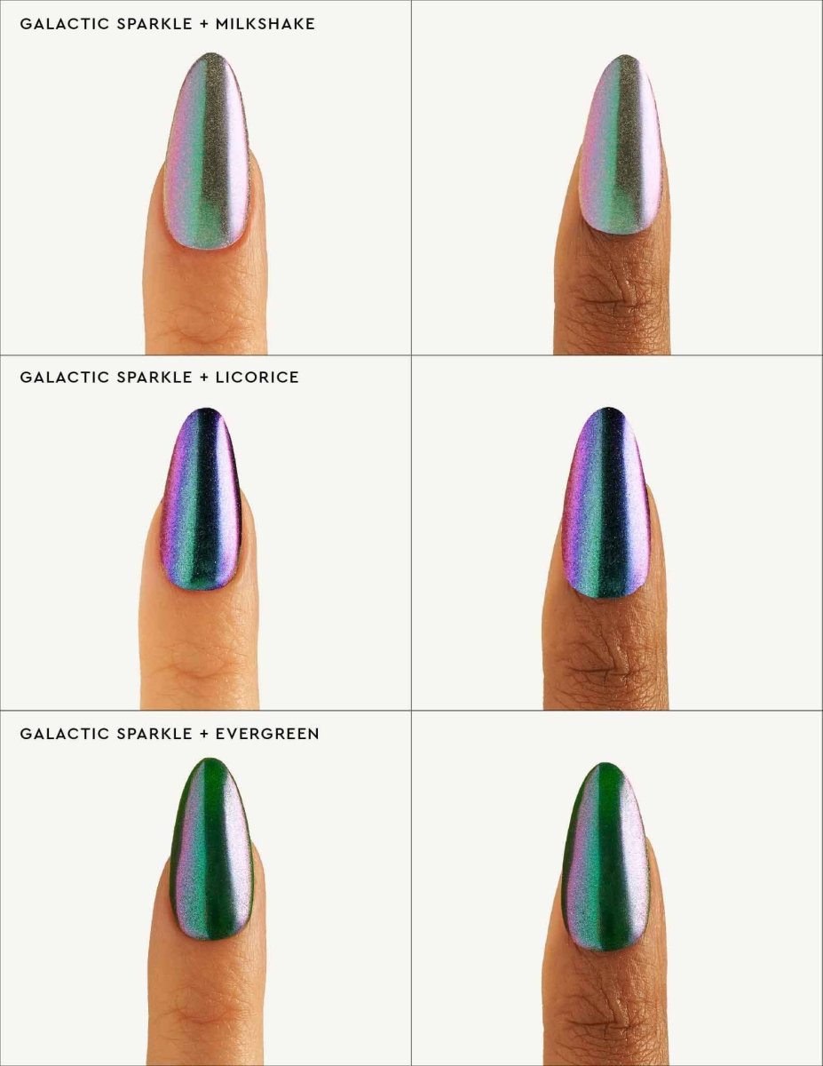 Galactic Sparkle - Liquid Nail Powder - Gel Topcoat & Powders