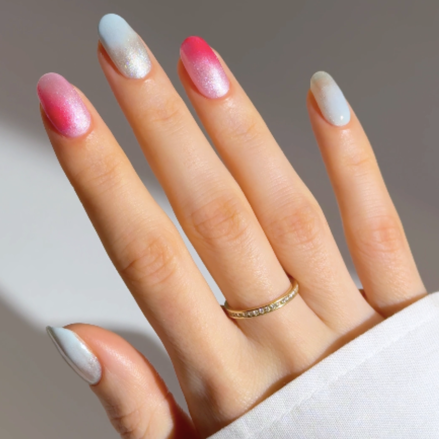Shimmery Aura Nails