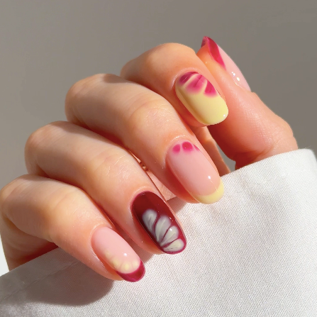 Floral Mix & Match Nails