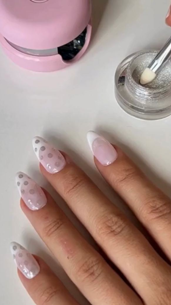  Silver Chrome Polka Dots