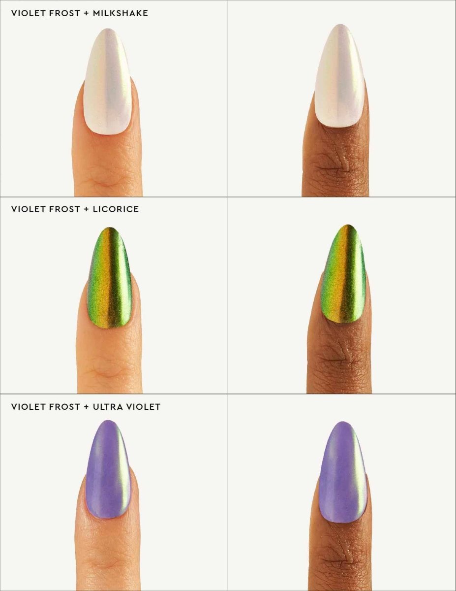 Violet Frost - Liquid Nail Powder - Gel Topcoat & Powders